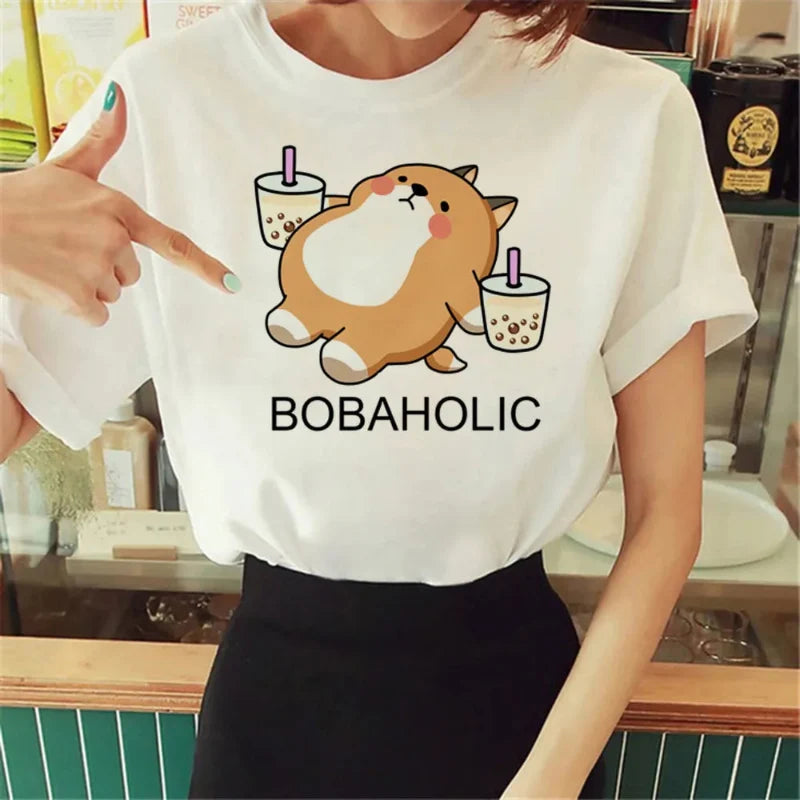 "Bobaholic" Shiba Inu kid T-Shirt