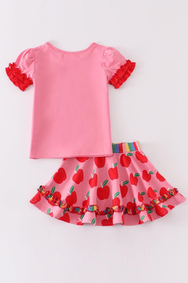 Back to School Apple Top & Skirt Set