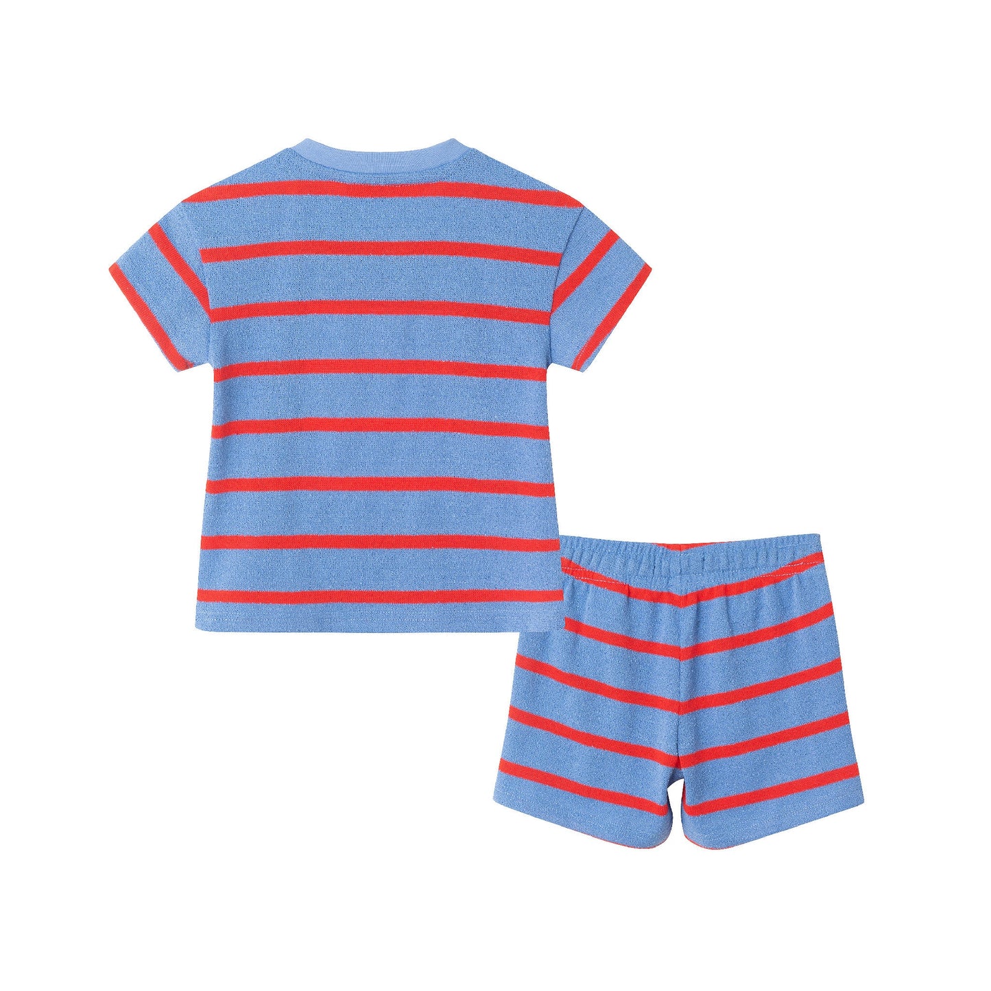 Infant Textured Terry Set | Striped Smiley