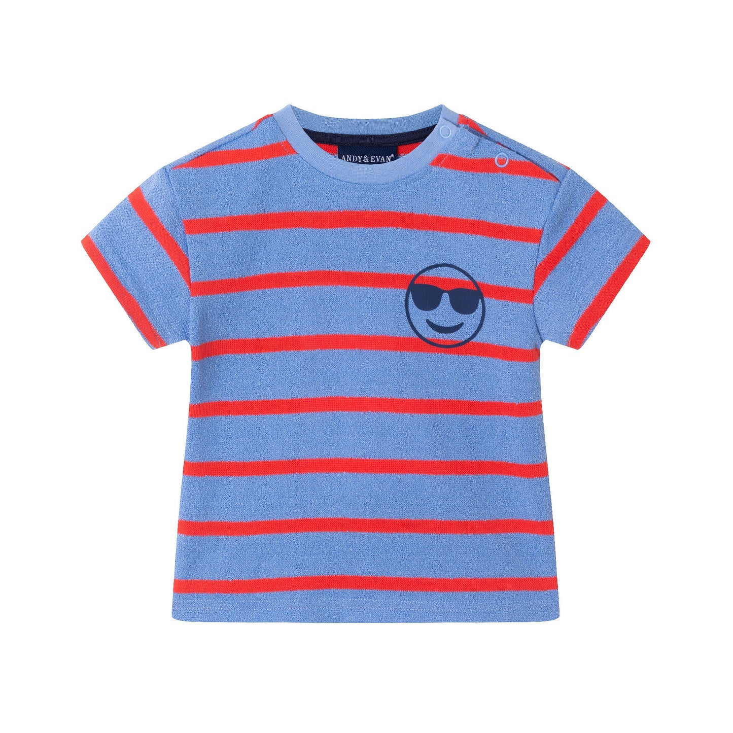 Infant Textured Terry Set | Striped Smiley