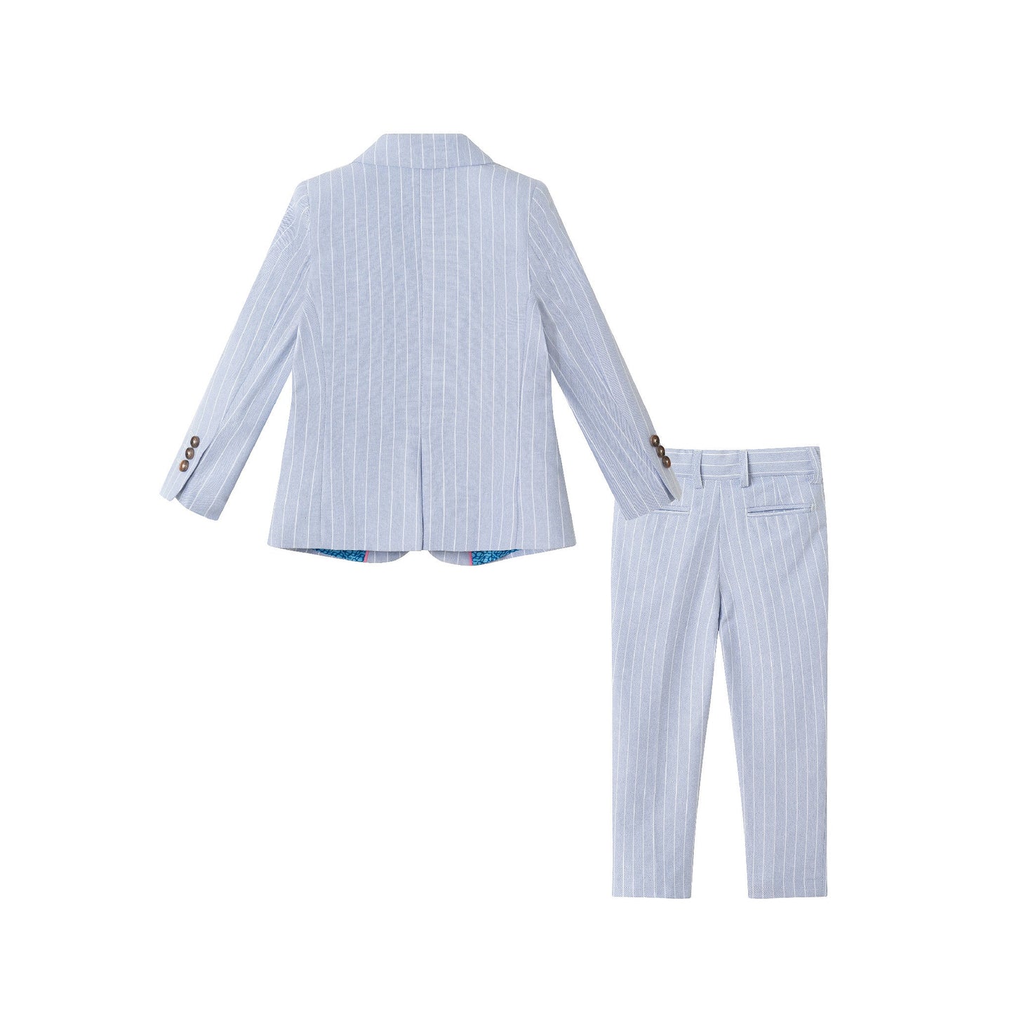 Kids (2-8) Suit Set | Blue Pinstripe