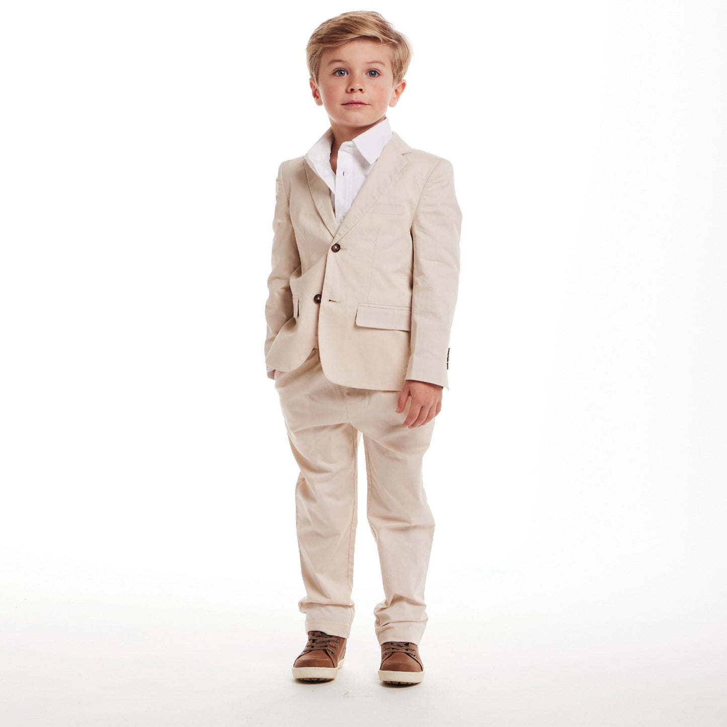 Kids (2-8) Suit Set | Stone