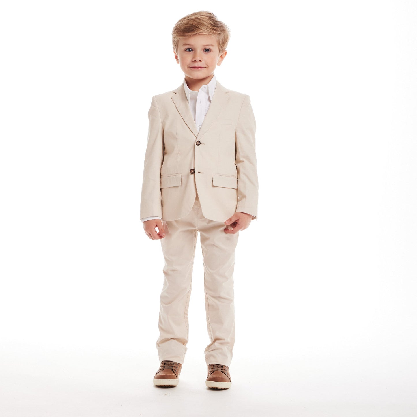 Kids (2-8) Suit Set | Stone