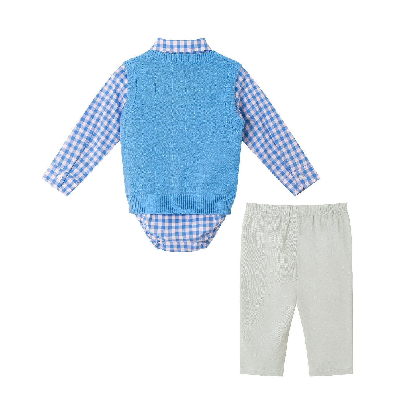 Infant (3-24M) Sweater Vest Set | Mid Blue