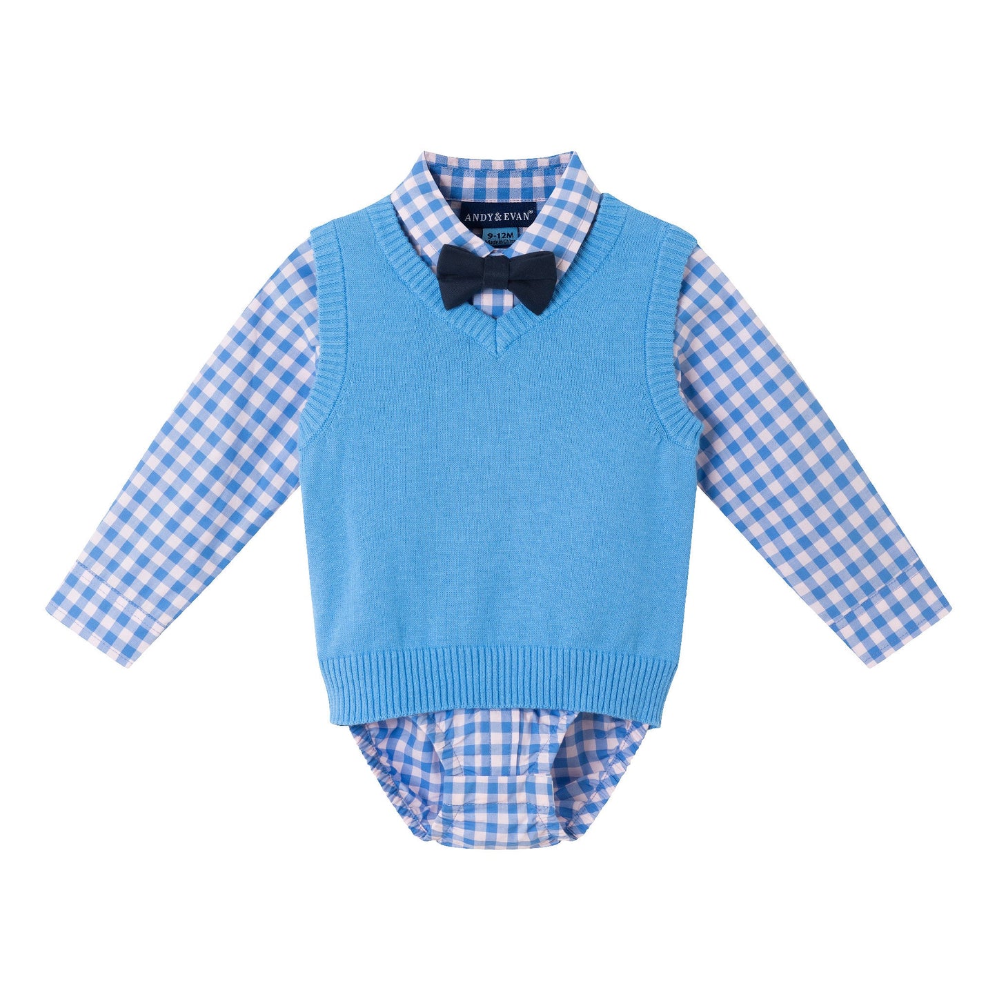 Infant (3-24M) Sweater Vest Set | Mid Blue