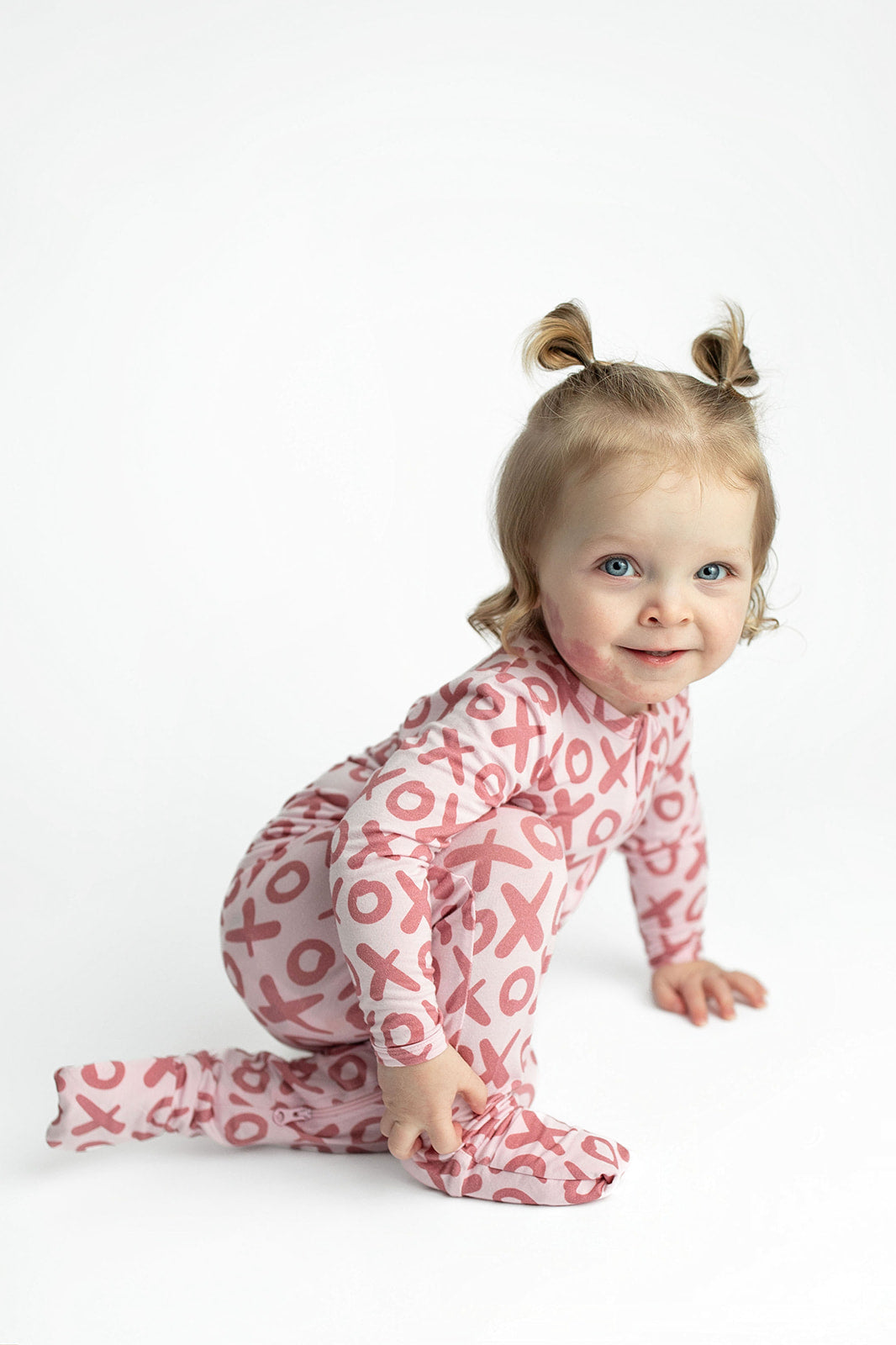 Valentine's Day XOXO Bamboo Newborn Zipper Pajamas Sleepers