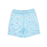 4 Way Stretch Swim Trunks - Magic Water Appearing Boats & Sharks