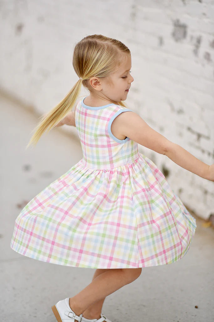 Watercolor Gingham Petal Pocket Dress
