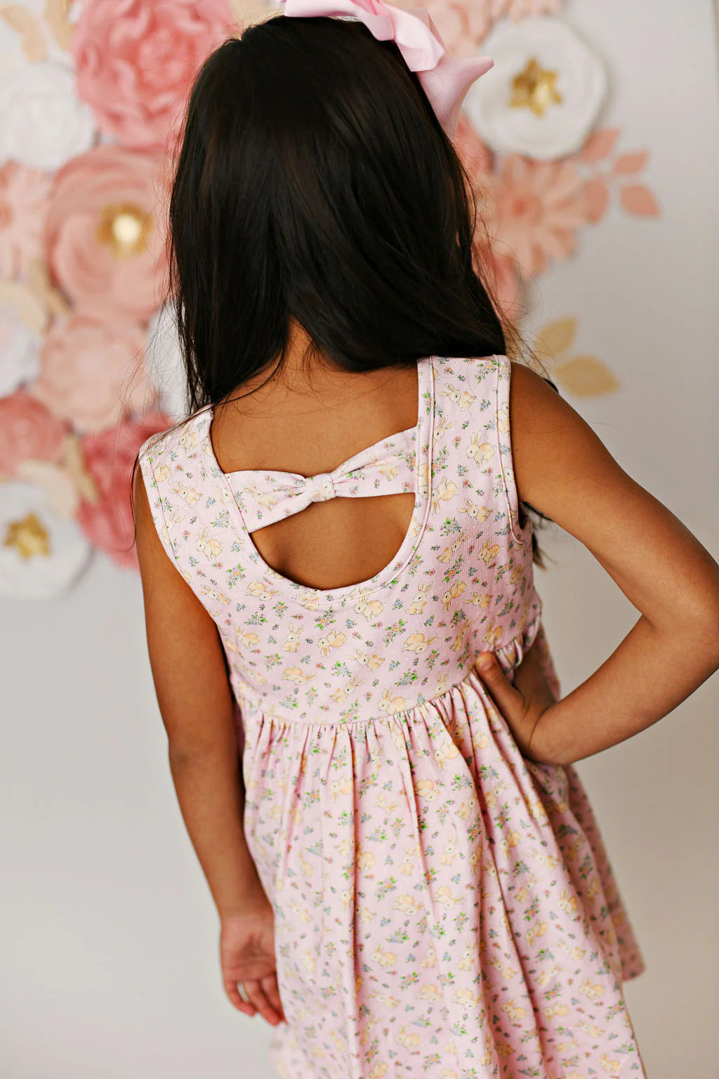 Pink Spring Bunny Twirl Dress