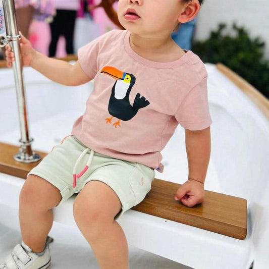Recycled Cotton Sea Foam Baby Shorts - Sea Foam