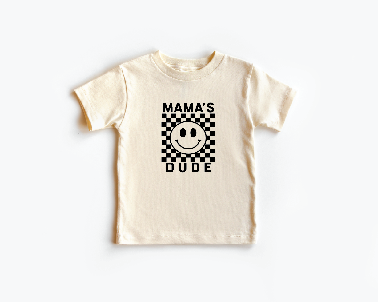 Mama's Dude Checkered Tee-PREORDER