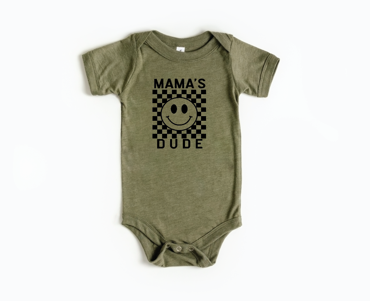 Mama's Dude Checkered Onesie - MTO
