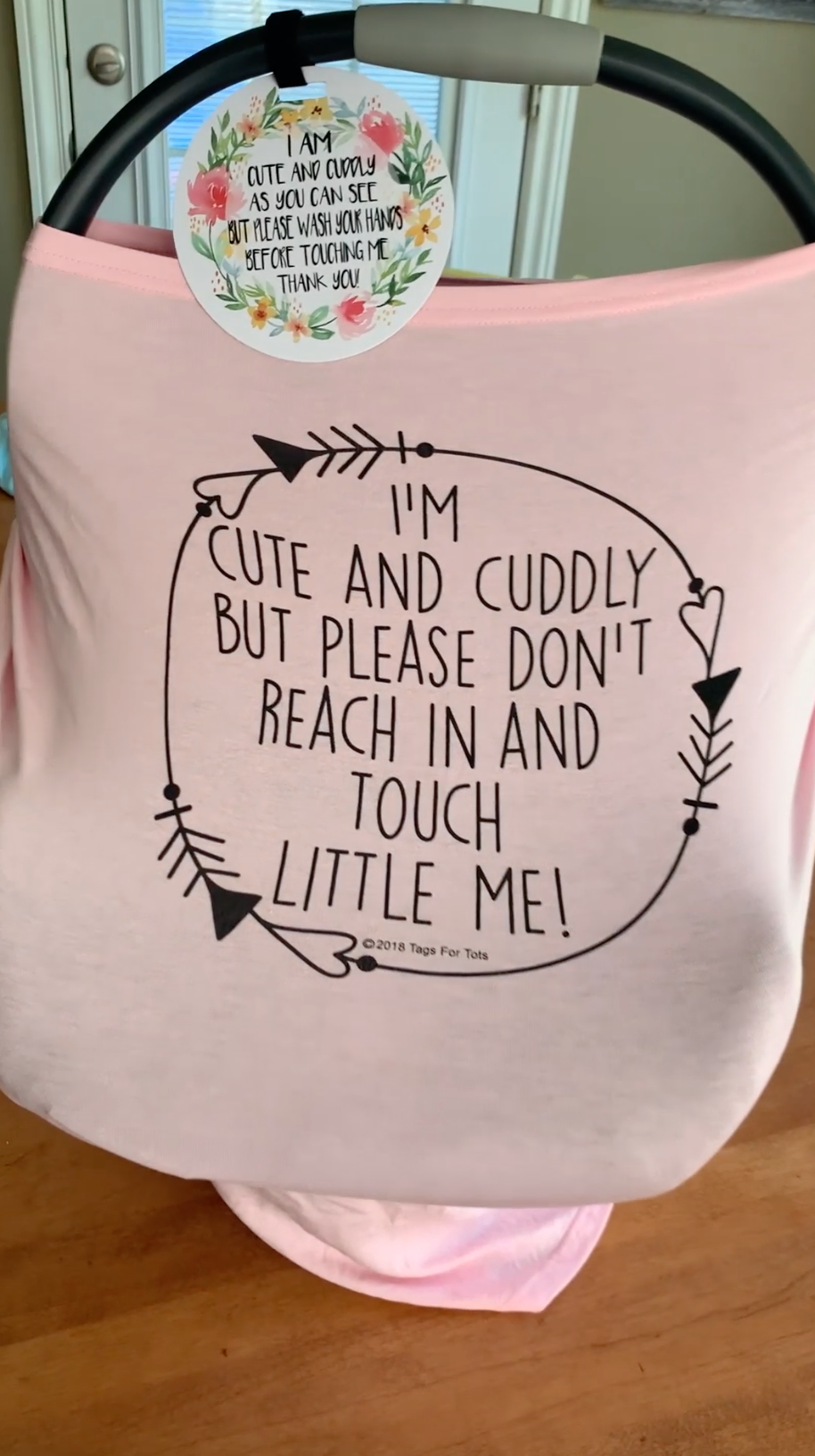 Pink Car Seat 5 in 1 Cover – I'm Cute & Cuddly But Please Don't Touch Little Me