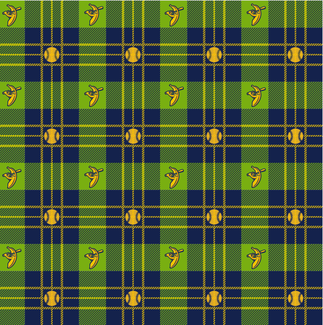 Peaz N’ Carrots X Savannah Bananas Official Licensed Adult Unisex Drawstring Pants in Banana Tartan™