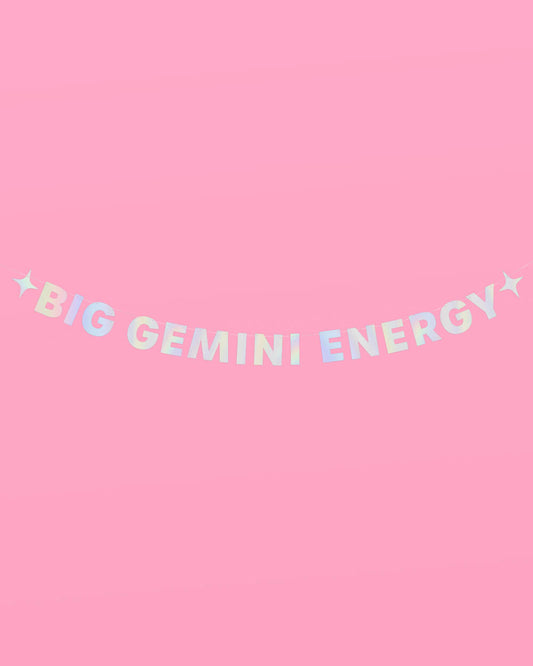 Big Gemini Energy Banner - iridescent foil banner