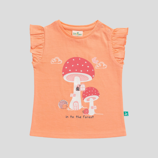 Mushroom House Ruffled Tee & Shorts Set for Toddler