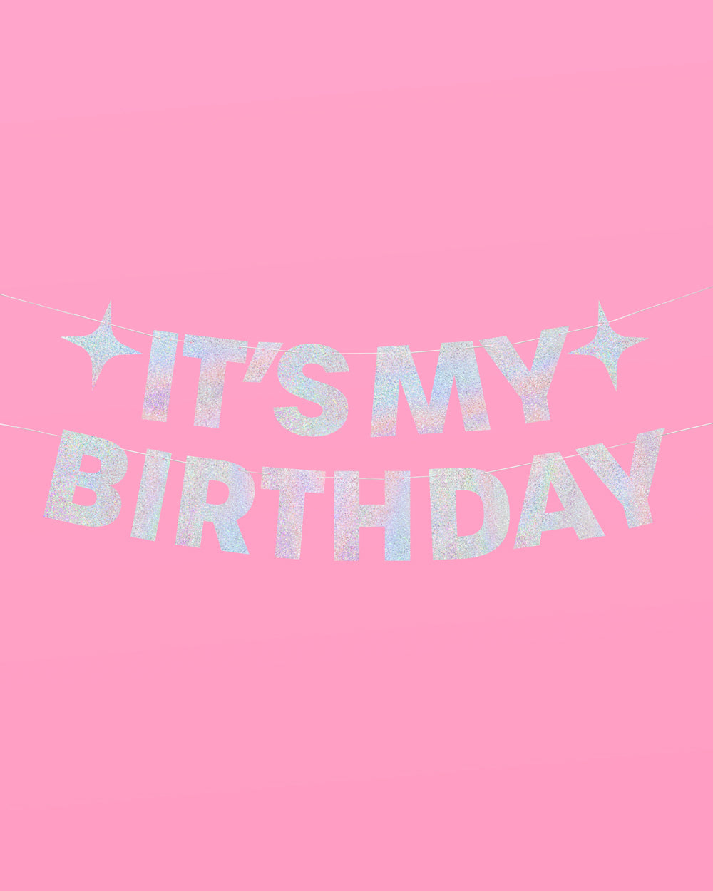 Shimmer Birthday Banner - holographic foil banner
