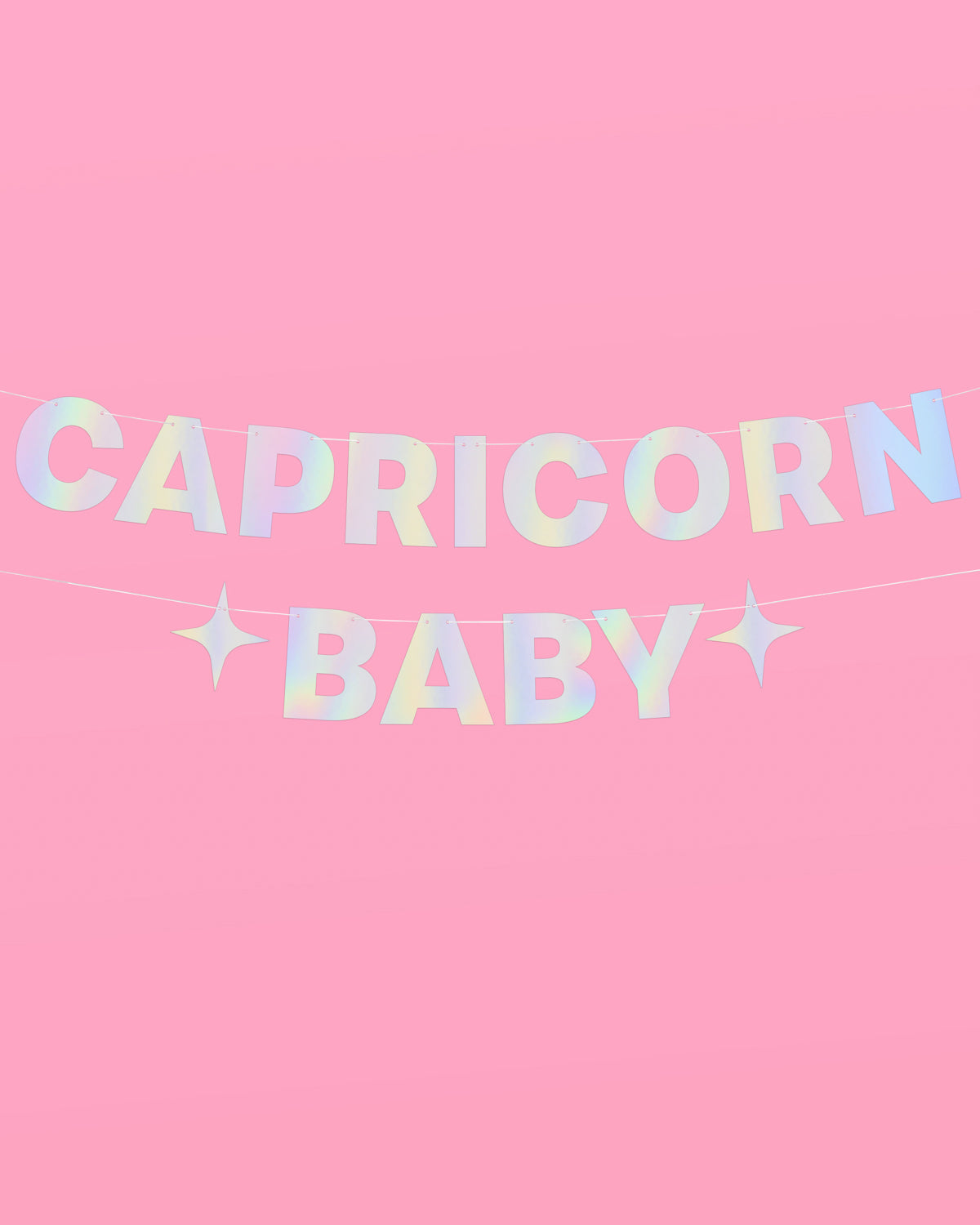 Capricorn Baby Banner - iridescent foil banner