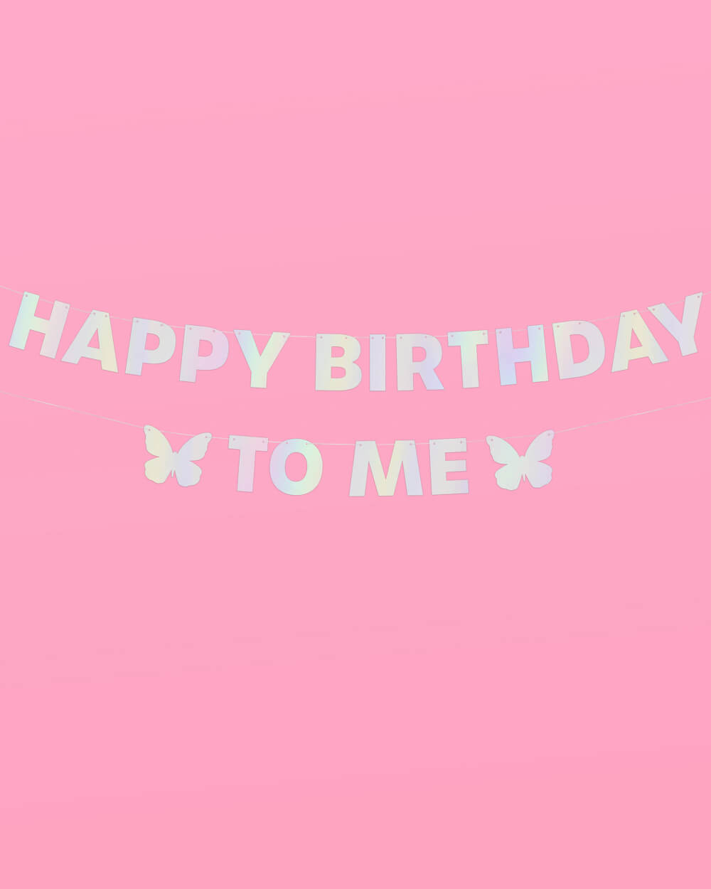 HBD To Me 🦋 Banner - iridescent foil banner