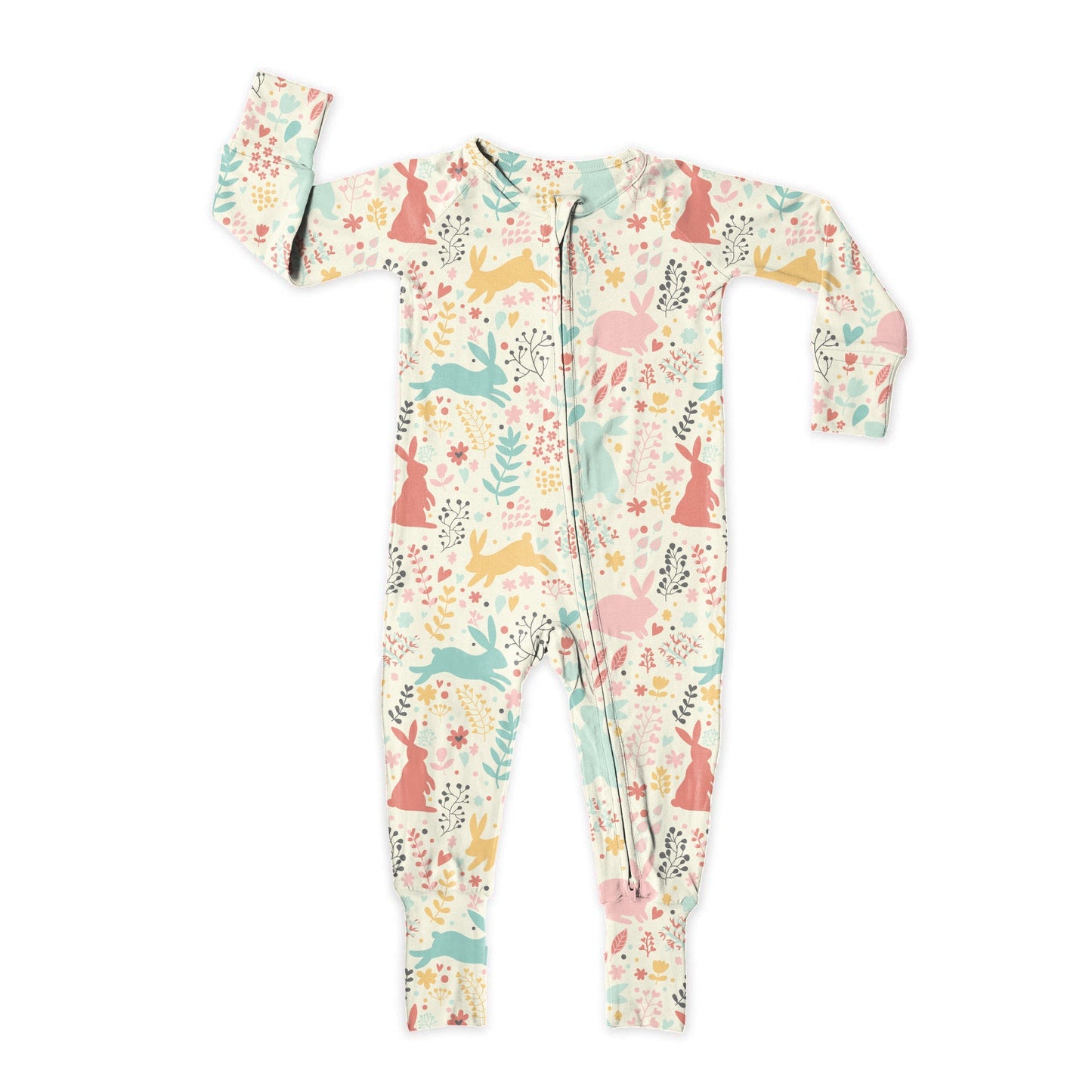 Bunny Snuggles Zip Up Bamboo Pajamas