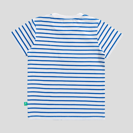 3D Applique Printed Striped T-Shirt for Toddler Boys