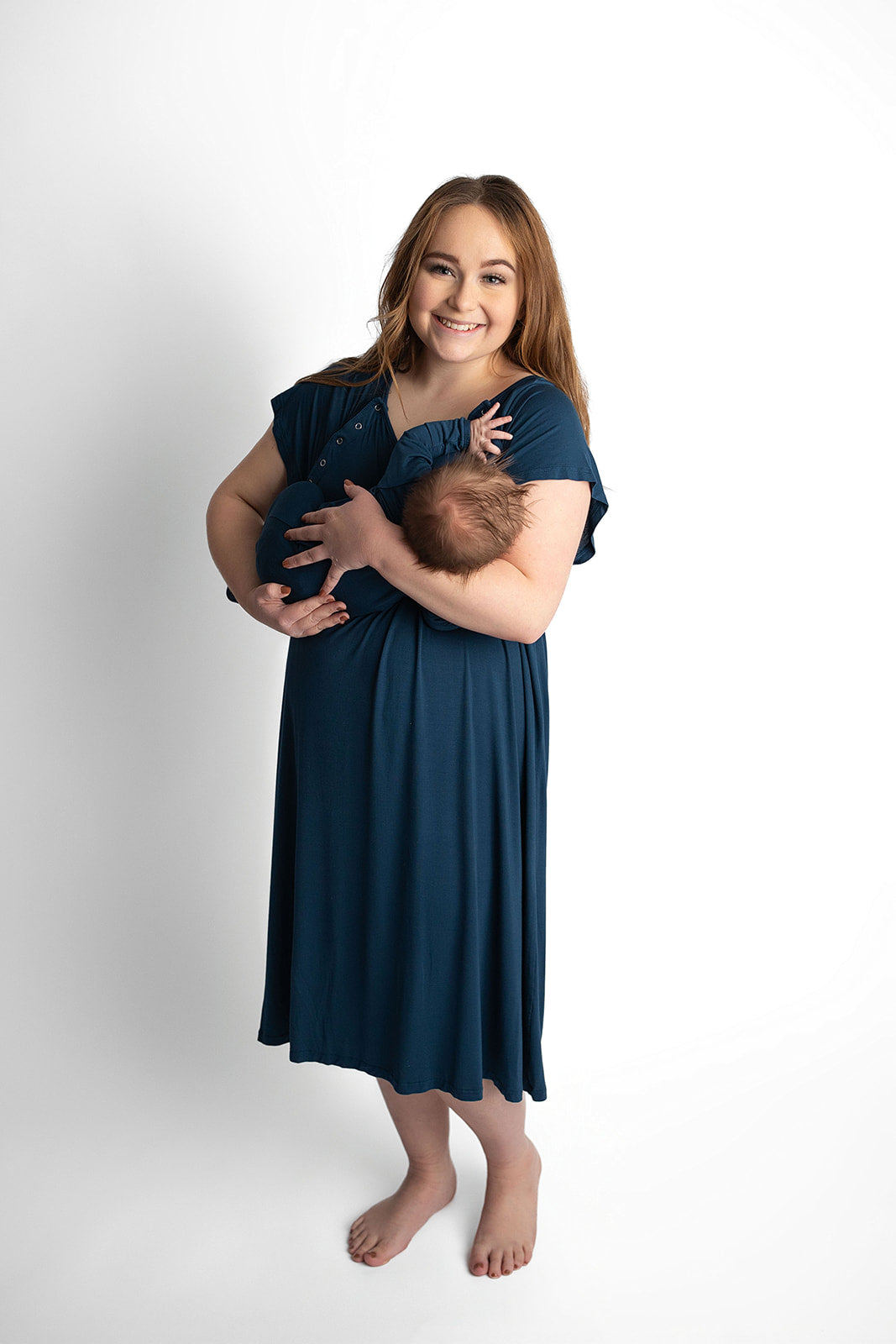 Navy Blue Mommy Labor and Delivery Nursing Hospital Gown