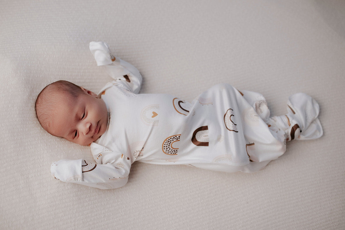 Rainbow Newborn Knotted Baby Gown
