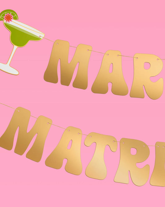 Margs & Matrimony Banner - gold foil banner
