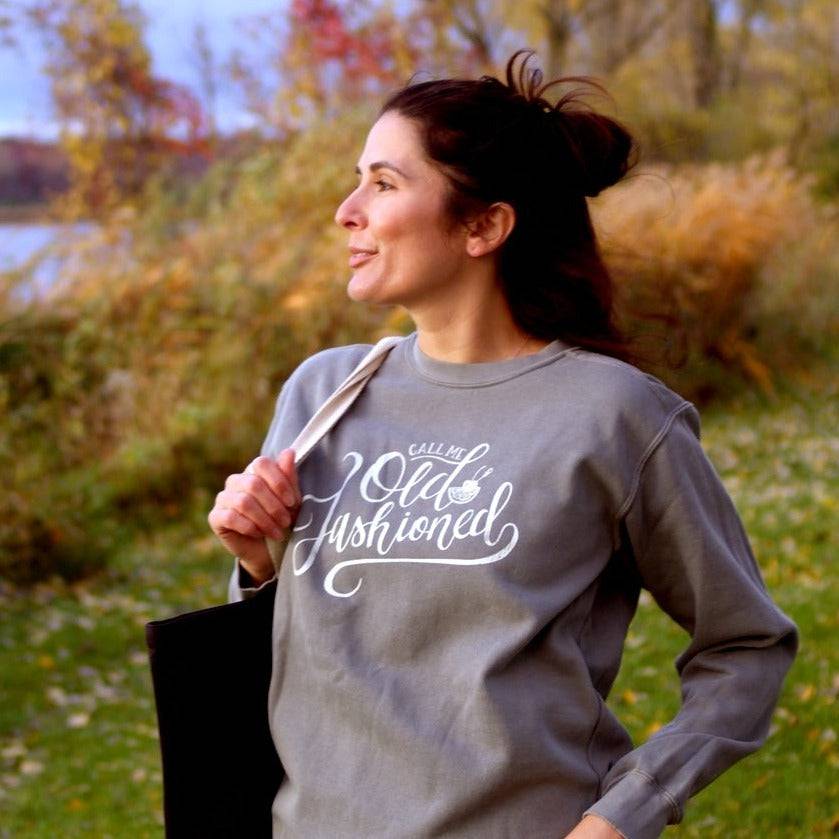 Call Me Old Fashioned Sweatshirt. Gray.