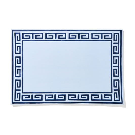 Pavilion Sky and Navy Greek Key Paper Placemat Pad