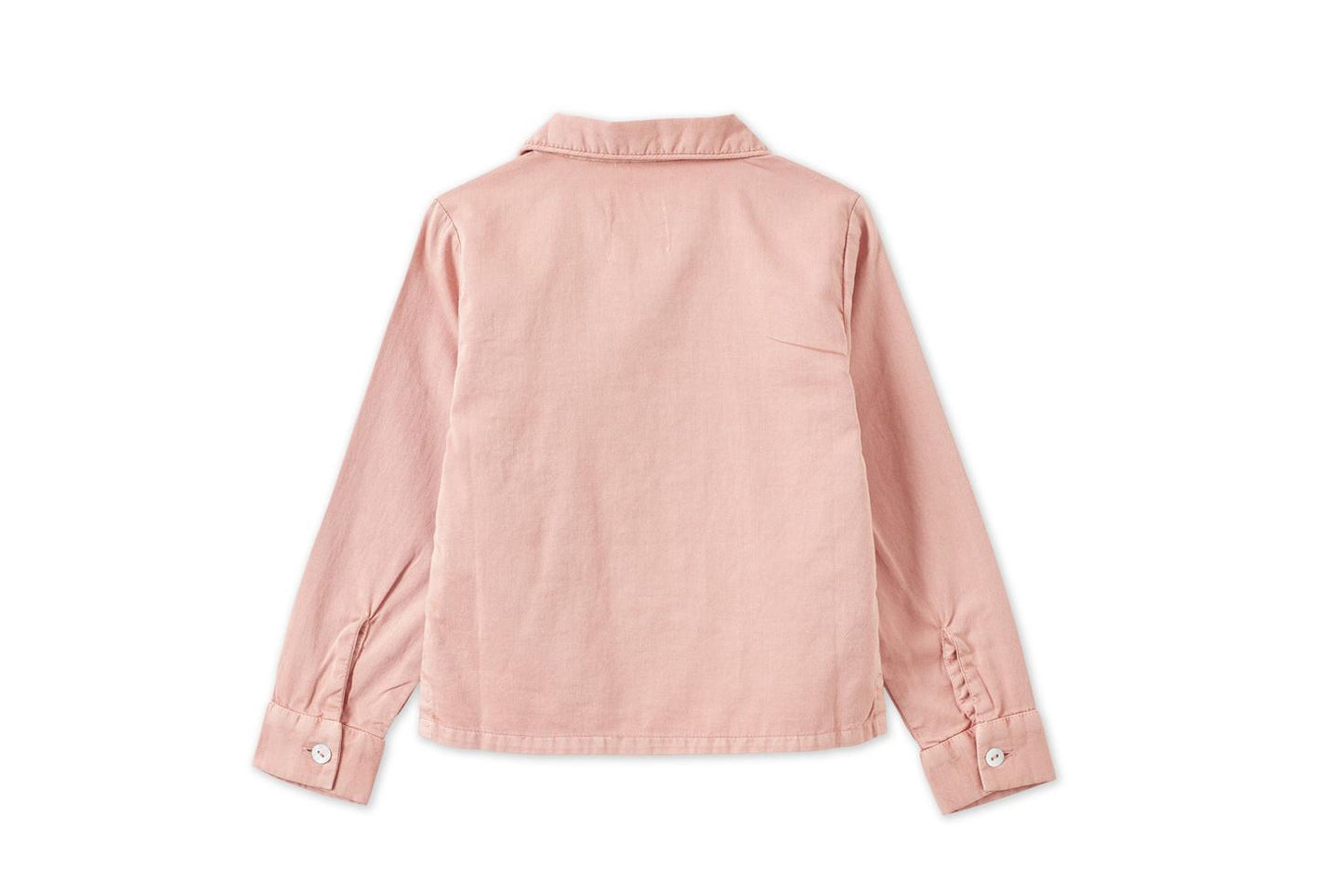 Long Sleeve Organic Cotton Woven Collared Shirt - Pink Quartz