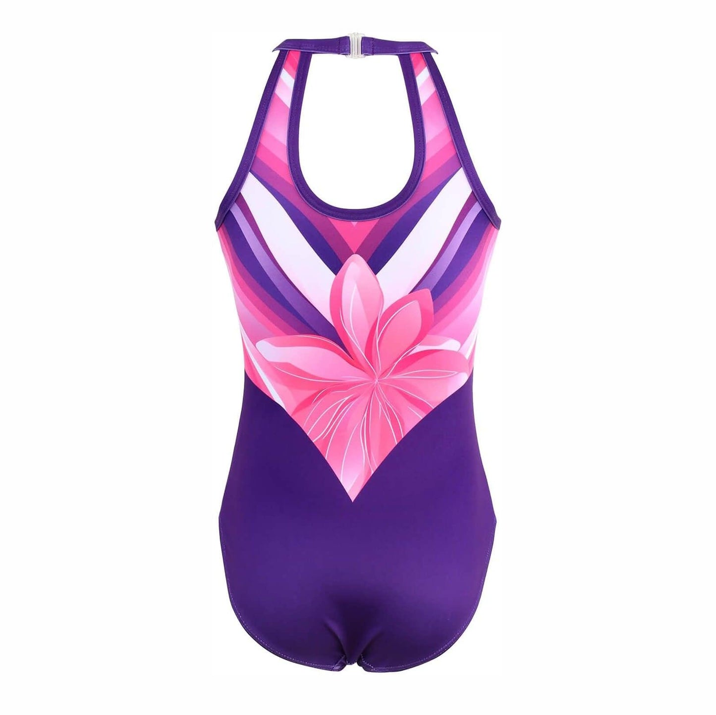 Violet Purple Open Back Gymnastics Leotard Outfit Set