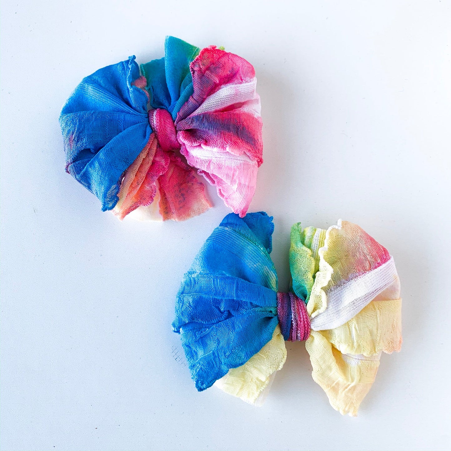 Watercolor Tie Dye Ruffle Clip