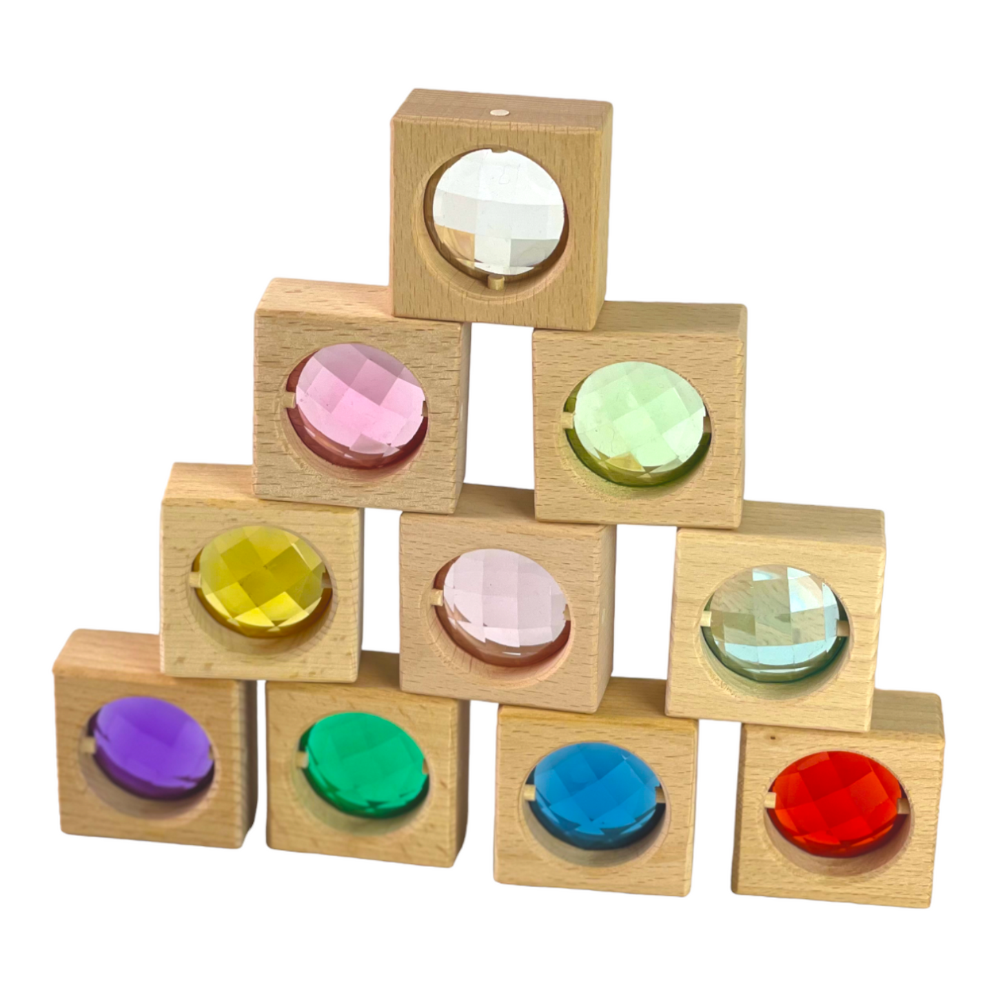 30-Piece Gemmed Translucent Window Blocks & Lucite Cubes Set with Storage Tray