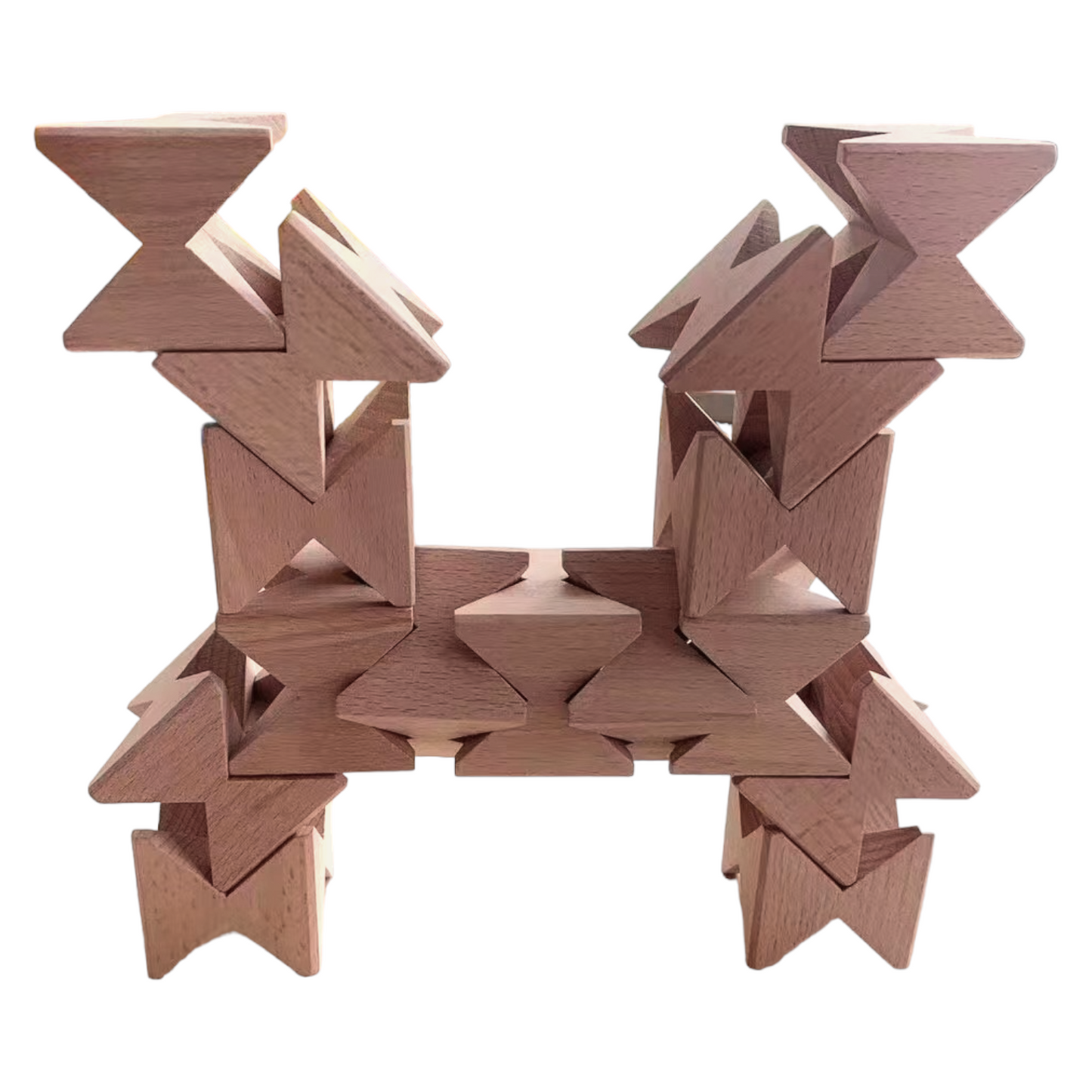 **Pre-order (Ships in 2-3 Weeks)**16 Pcs Natural Wooden Construction Puzzle Toy with Storage Tray