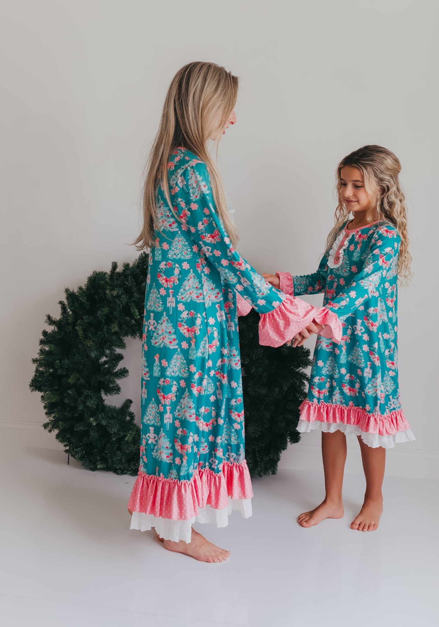 Women's Pink Teal Nutcracker Lounge Gown