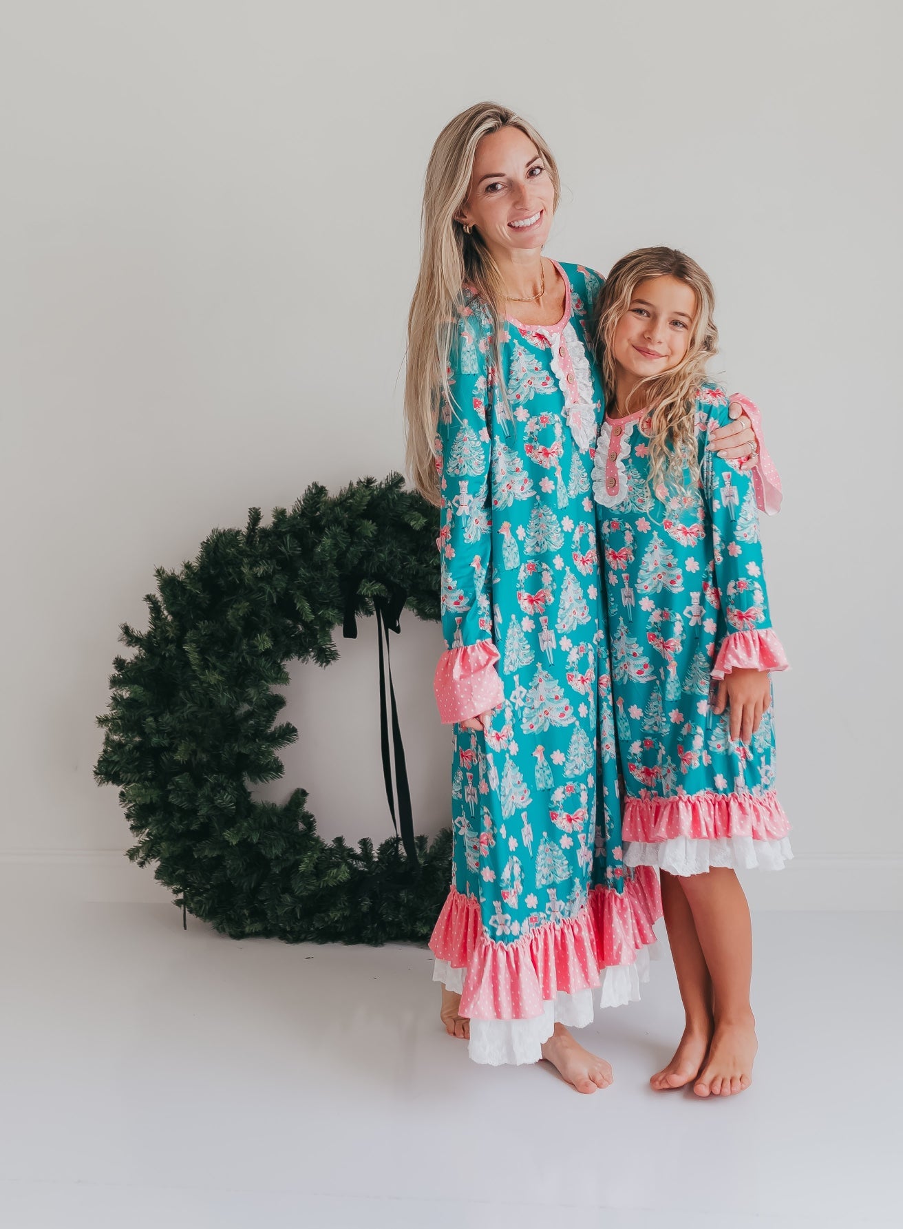 Women's Pink Teal Nutcracker Lounge Gown