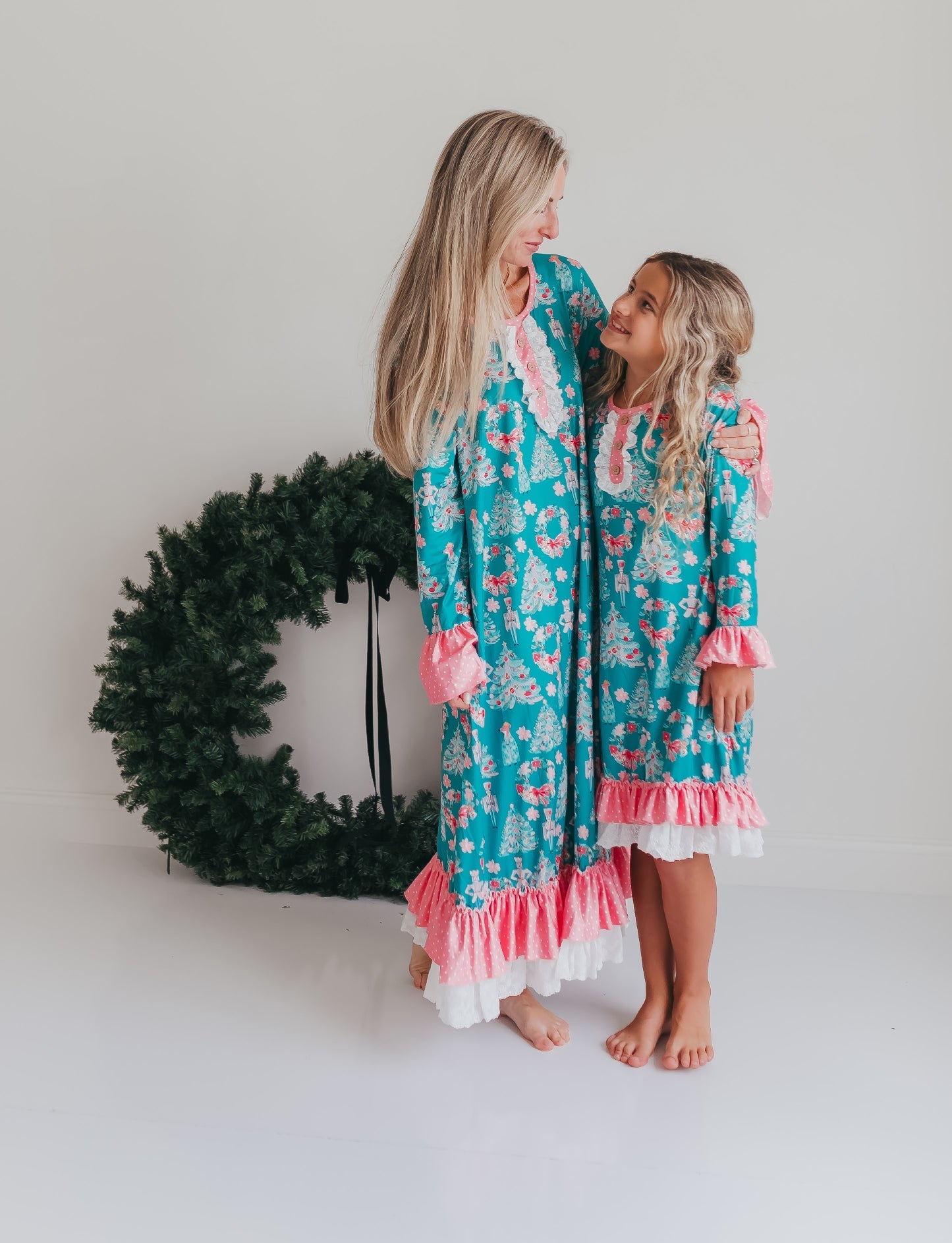 Women's Pink Teal Nutcracker Lounge Gown