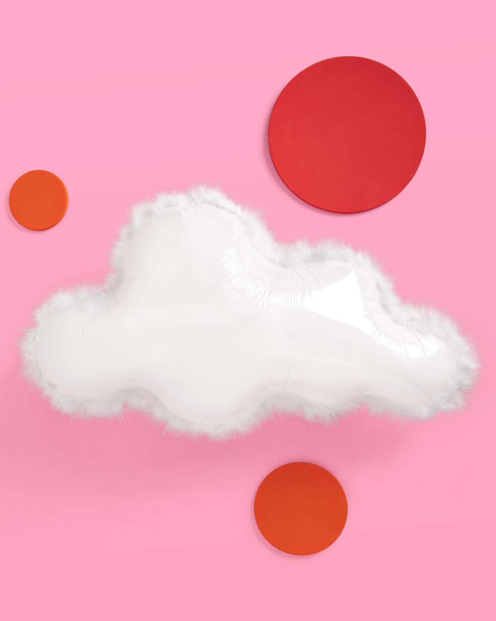 Puffy Cloud Balloon - 27" white feather balloon