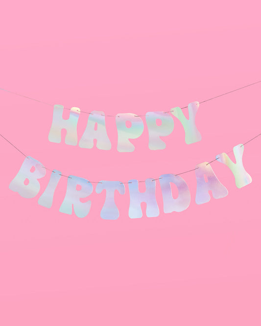 HBD Banner - iridescent foil banner