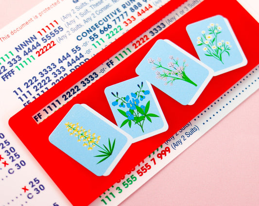 Red Yee-Haw Mahj Flower Tiles Mahjong Card Line Markerâ„¢
