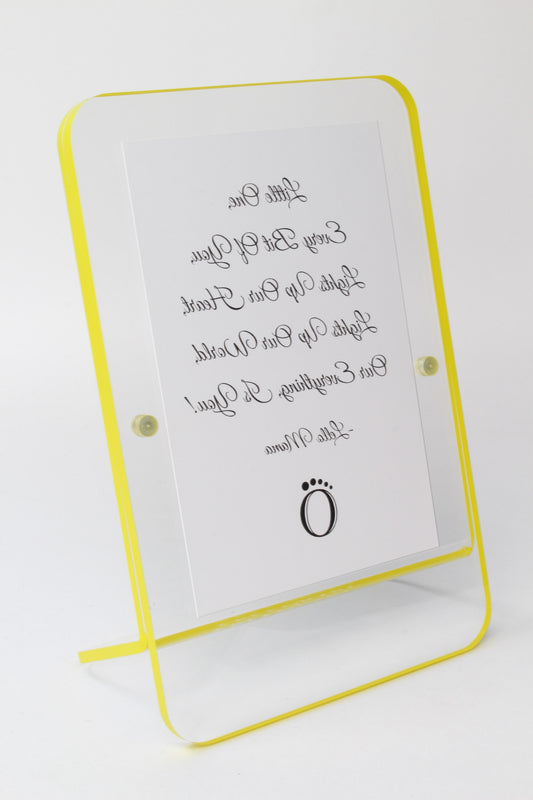 LELLOBABYâ„¢ - Acrylic Picture Frame Yellow Border (For 4" x 6" Vertical Photos)