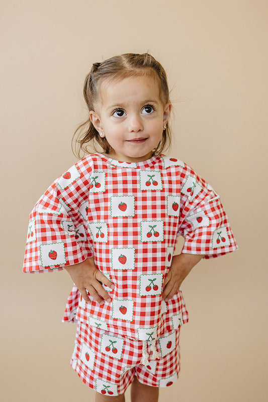 Shorts Set | Strawberry Gingham