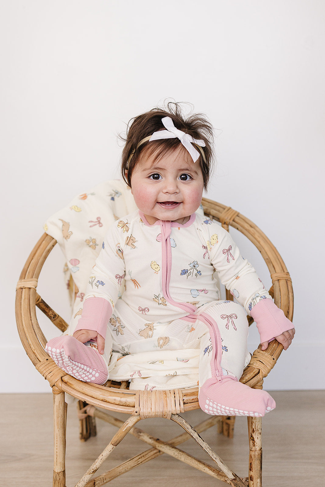 Pink Bunny Ribbed Bamboo Fleece Quilt