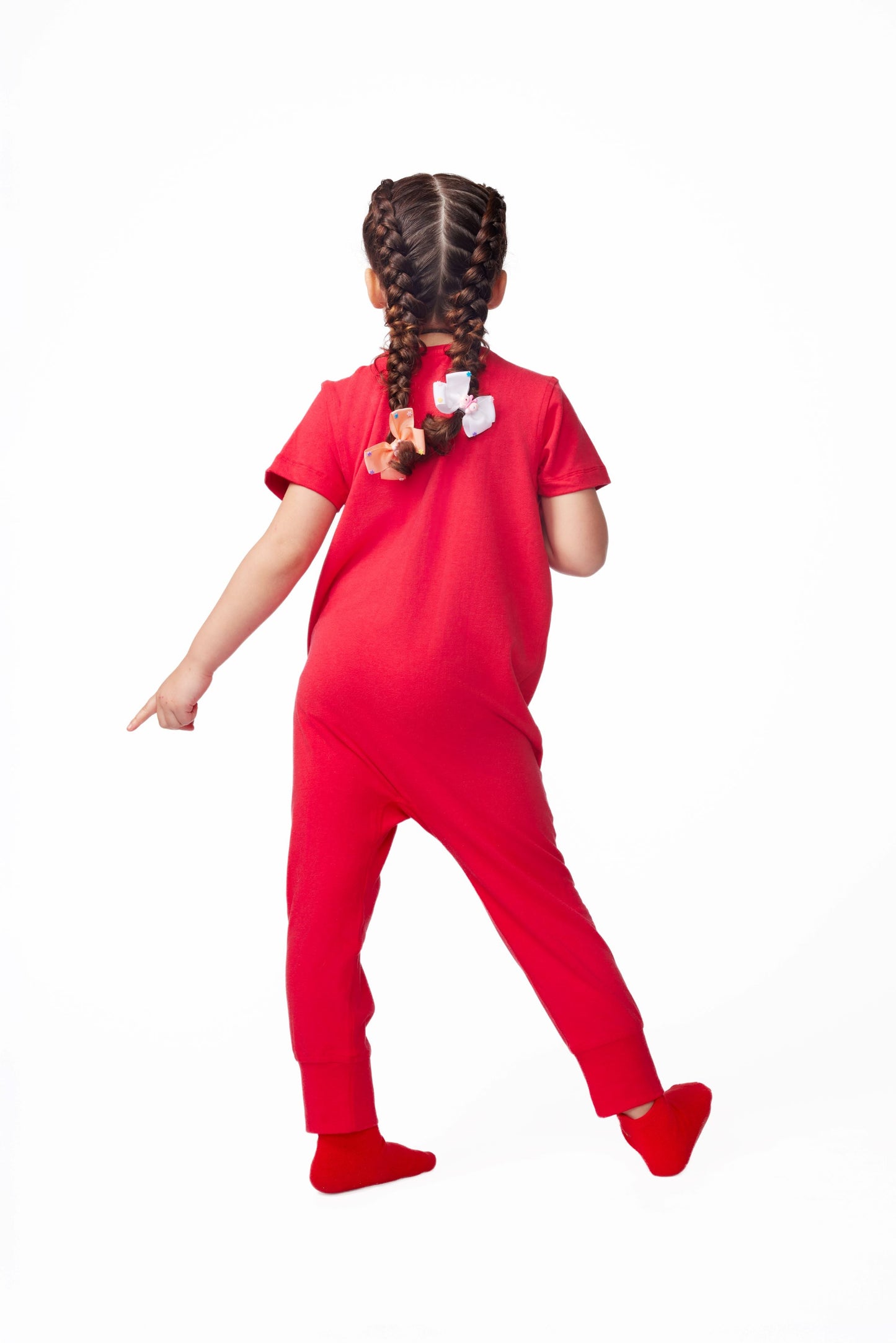 Ultimate Comfort Playsuit w Chewy Sensory Bracelet-RED