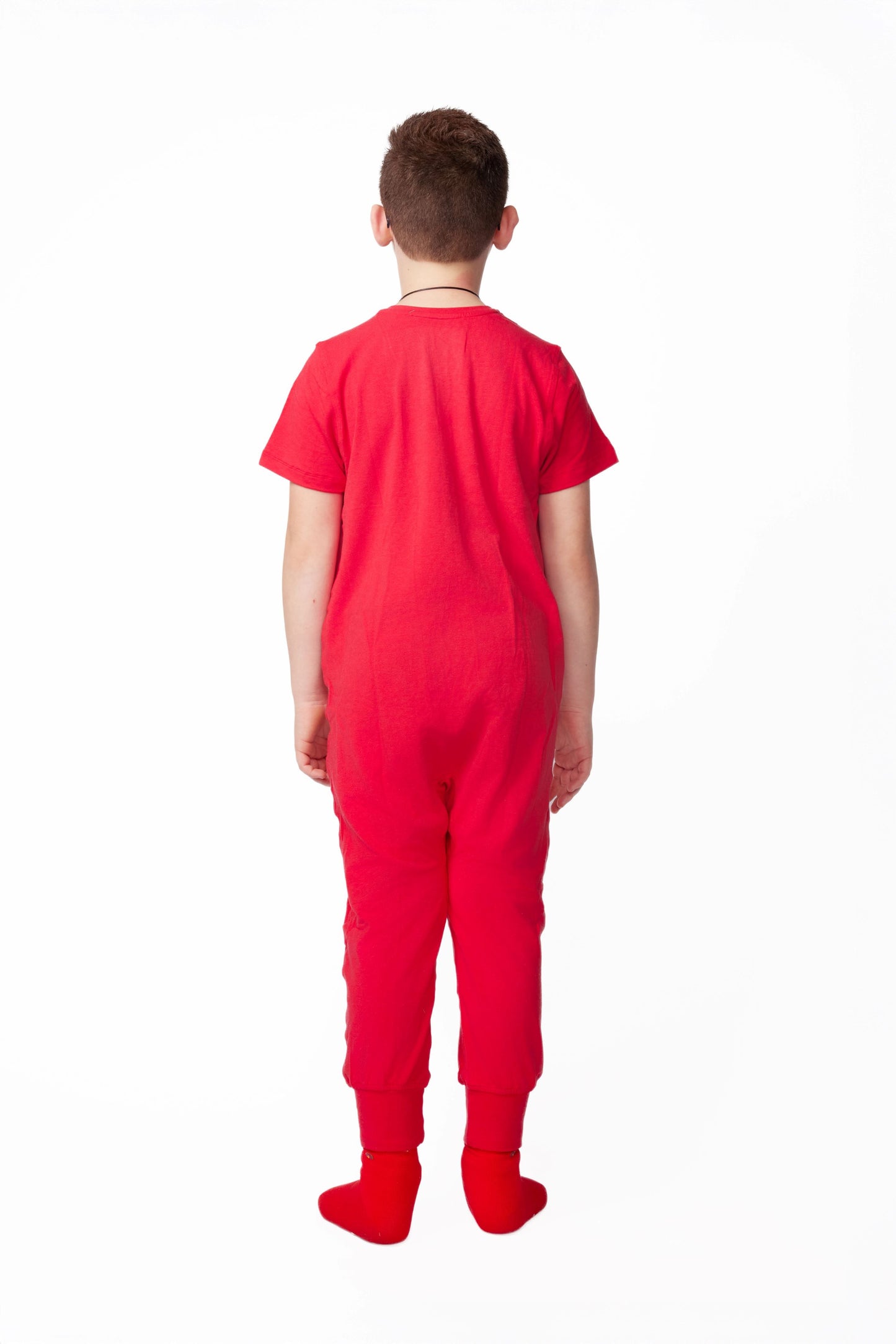 Ultimate Comfort Playsuit w Chewy Sensory Bracelet-RED