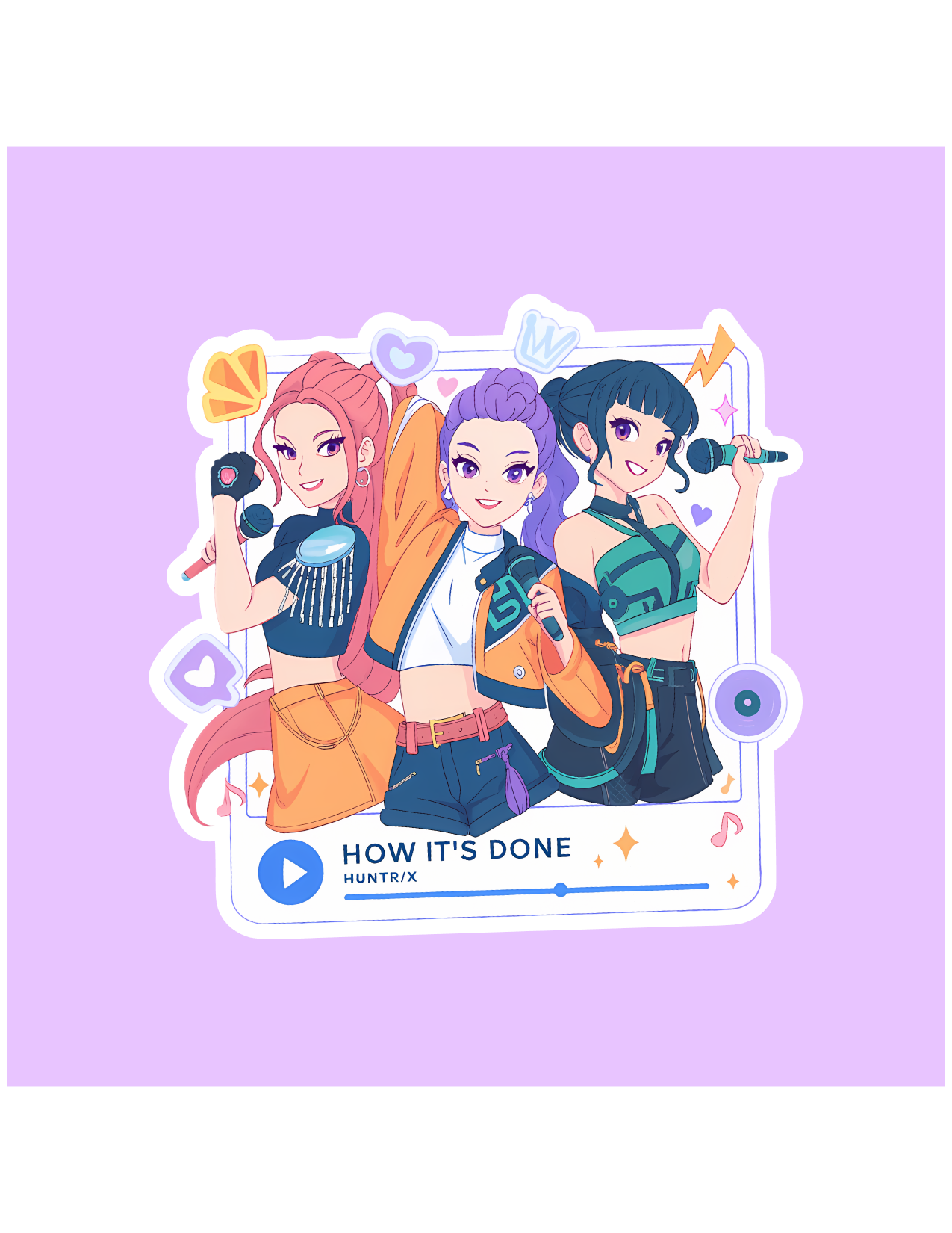 Huntrix Music Player Kpop inspired sticker