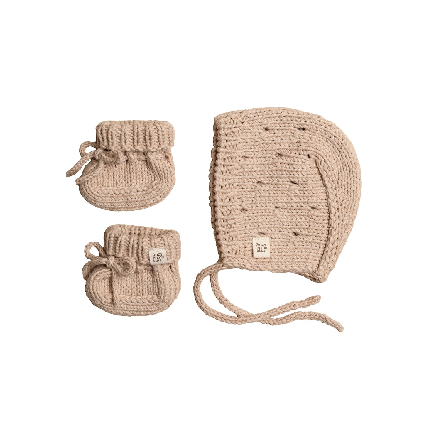 Bonnet & Booties Set Pointelle