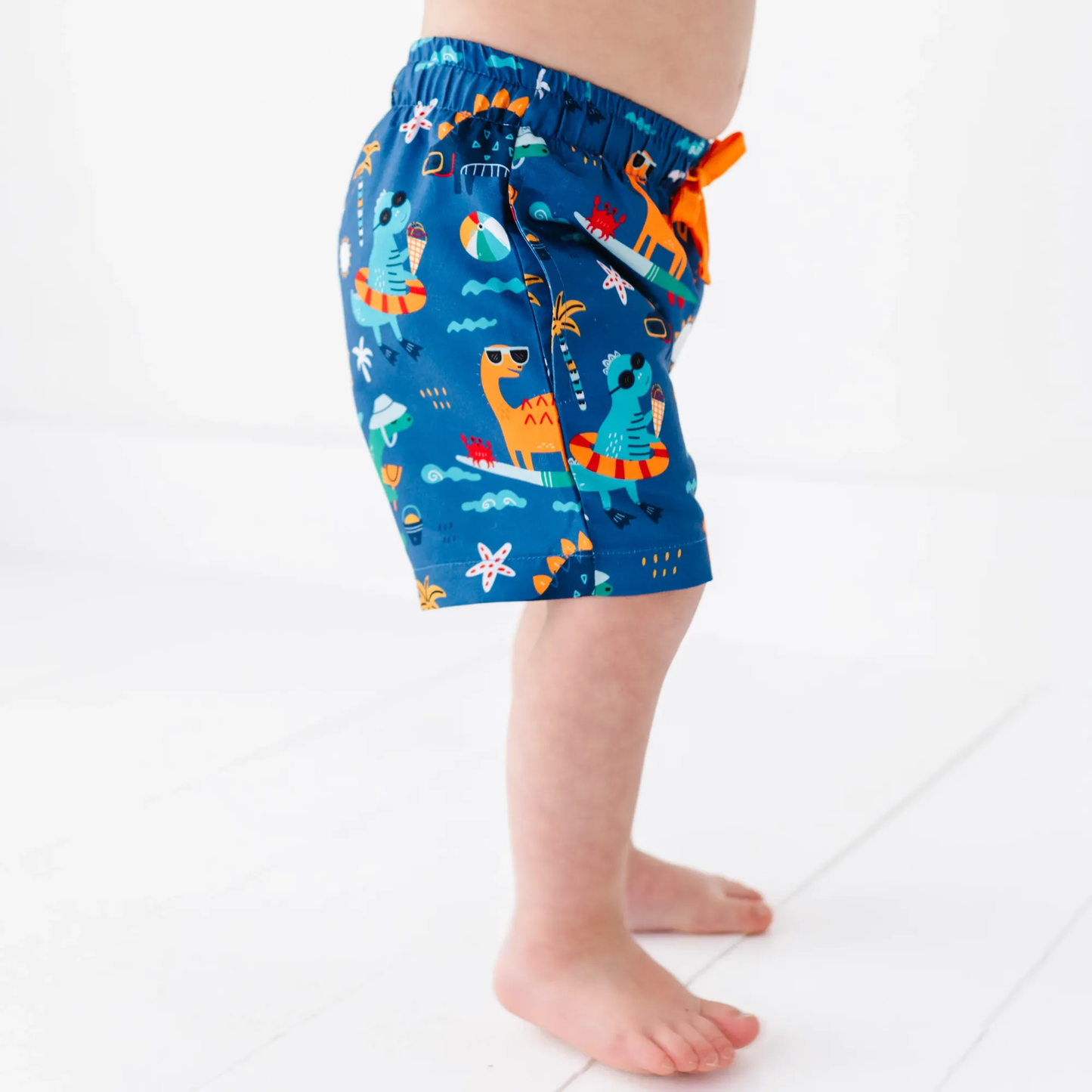 Blue Dino Boys Swim Trunks