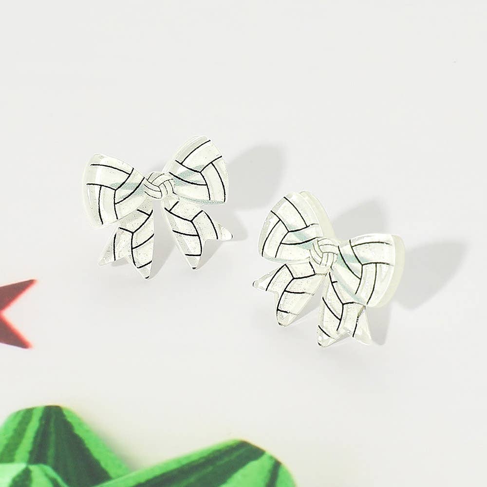 Resin Sports Baseball/Basketball/Football Bow Stud Earrings